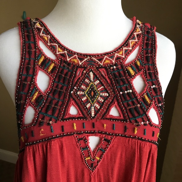Forever 21 Trapeze Boho Swing Dress with Beads - Picture 2 of 7